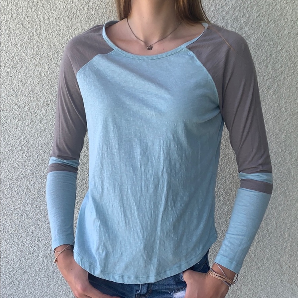 Caslon Turquoise and Grey Long Sleeve